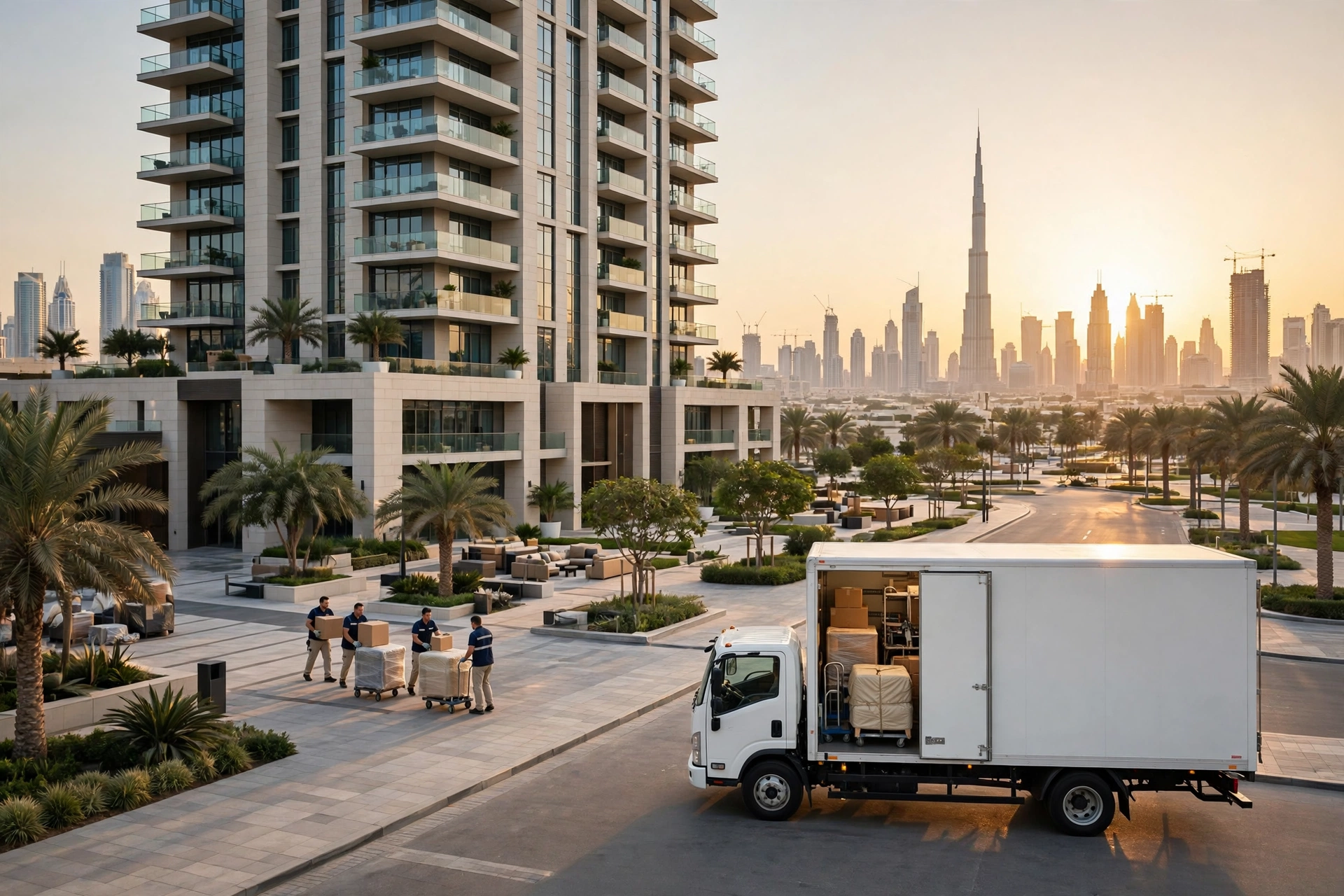 Skilled Dubai relocation team loading truck