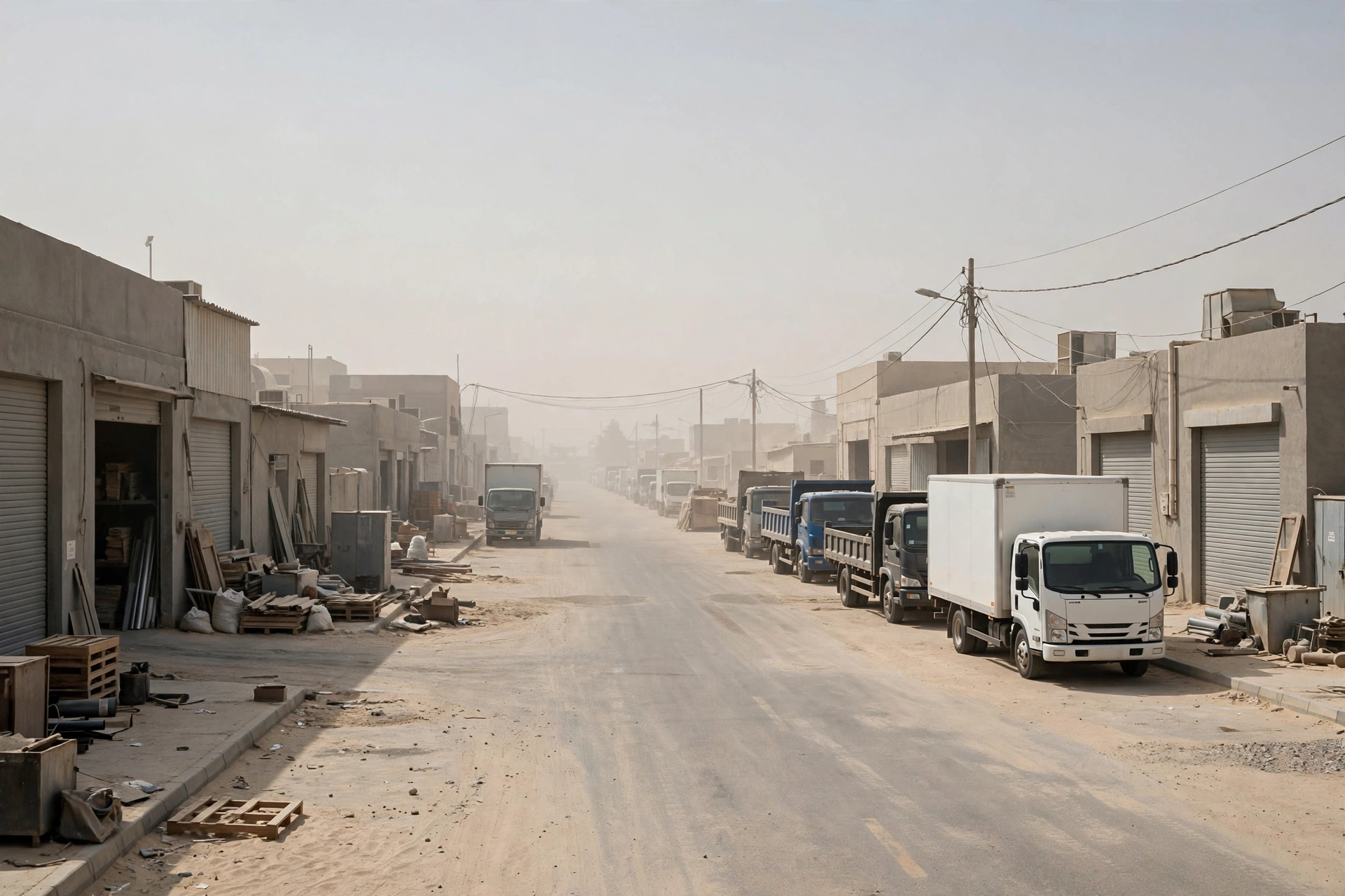 Movers loading a truck at a warehouse bay in Mussafah, Abu Dhabi