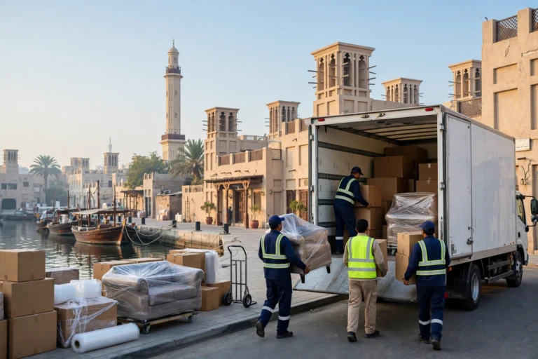 AH Movers Dubai crew loading a truck in Deira old Dubai